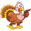 Surprised pointing turkey