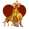 Giraffe Family With Heart