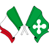 Italiens flag, Lombardiets flag krydset