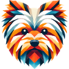 Geometric Yorkie Face Illustration