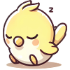 Sleepy Yellow Parakeet Cartoon Design