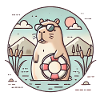 Chill Capybara Beach Vibes Design