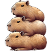 Stacked Capybara Family Illustration