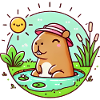 Chill Capybara au soleil Illustration