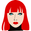 Femme rousse aux yeux bleus