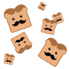Toast with moustache