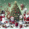 Comic Weihnachtsmotiv
