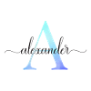 A| Monogramme | Nom | Alexandre | Aquarelle