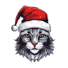 Cat Head Christmas Portrait