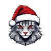 Cat Head Christmas Portrait