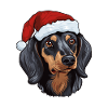 Dachshund Dog Head Christmas