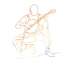 Banjo Player Line Art