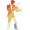 Retro Violin Player Graphic