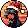 Doberman chien Noël cool