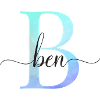 B| Monogramme | Nom | Ben | Aquarelle