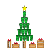 Dubbeglas Weinnachtsbaum mit Geschenkkisten