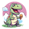 Dino mange de la glace