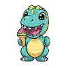 Dino eats cream