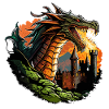 Fiery Majesty: Fierce Dragon Illustration