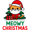 Festive Cat Santa Illustration