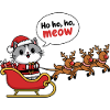 Festive Cat Santa Sleigh Design