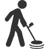 metal detector uomo icona umana simbolo