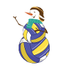 Cheerful Volleyball Snowman Design