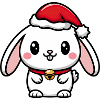Cute Christmas bunny with bells