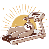 Retired Sloth on Treadmill Illustration