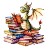 Drache ließt ein Buch - Bücher