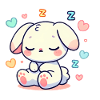 Sleepy Bunny Pastel Illustration