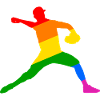 Rainbow Baseball Player Gift