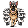German Shepherd with Little Sheep