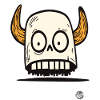 Viking skull with horns