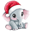éléphant Noël mignon Noël mignon