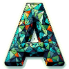 Buchstabe A Polygon bunt