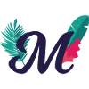 Elegant letter 'M' with flowers