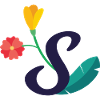 Elegant letter 'S' with flowers