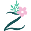 Elegant letter 'Z' with flowers