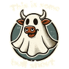 Halloween vache humour design