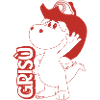Grisù Il Piccolo Drago Con Casco E Logo Pompiere