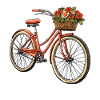 Bicycle with flower basket
