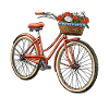 Fahrrad mit Blumenkorb