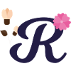 Elegant letter 'R' with flowers