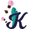 Elegant letter 'K' with flowers