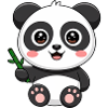 Cute Baby Panda with Bamboo