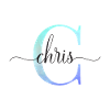C| Monogramme | Nom | Chris | Aquarelle