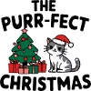 Festive Cat with Christmas Tree