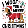 Festlicher Hund im Weihnachtspullover