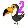 2 Birthday Toucans Bird Motif - Two Years Old